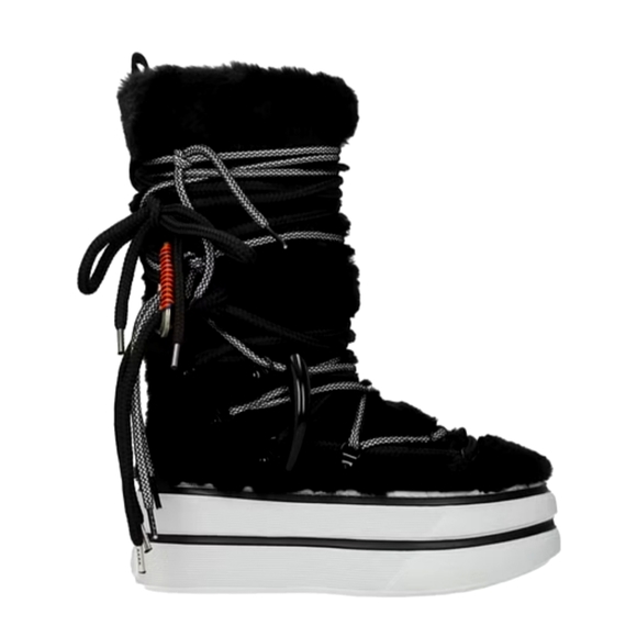 HOGAN ANKLE BOOTS WOMEN ECO FUR BLACK new fashion - Picture 1 of 16